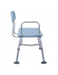 FCH Medical Bathroom Safety Shower Tub Aluminium Alloy Bath Chair Transfer Bench with Back & Handle Blue