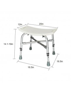 Heavy Type Adjustable Aluminum Alloy Shower Chair for the Old/Pregnant White CST-3021