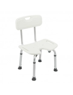 Hygienic Shower Seat , Adjustable Bath Seat, Slip Resistant Shower Chair With Removable Back Rest White