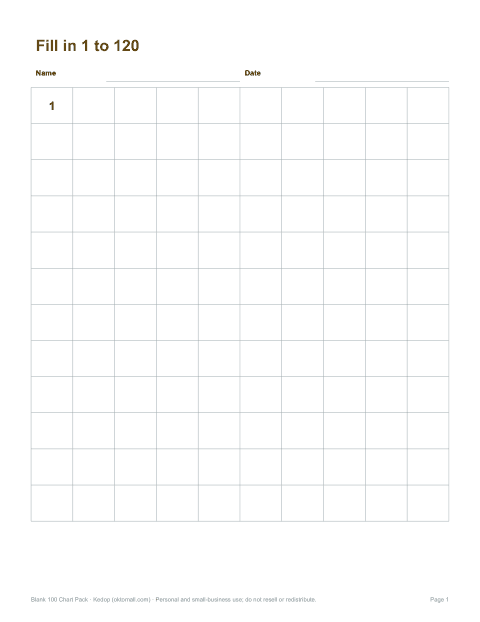 Preview of the first page of Blank 120 chart (PDF)